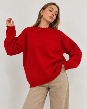 01-red-sweater-standing-detail